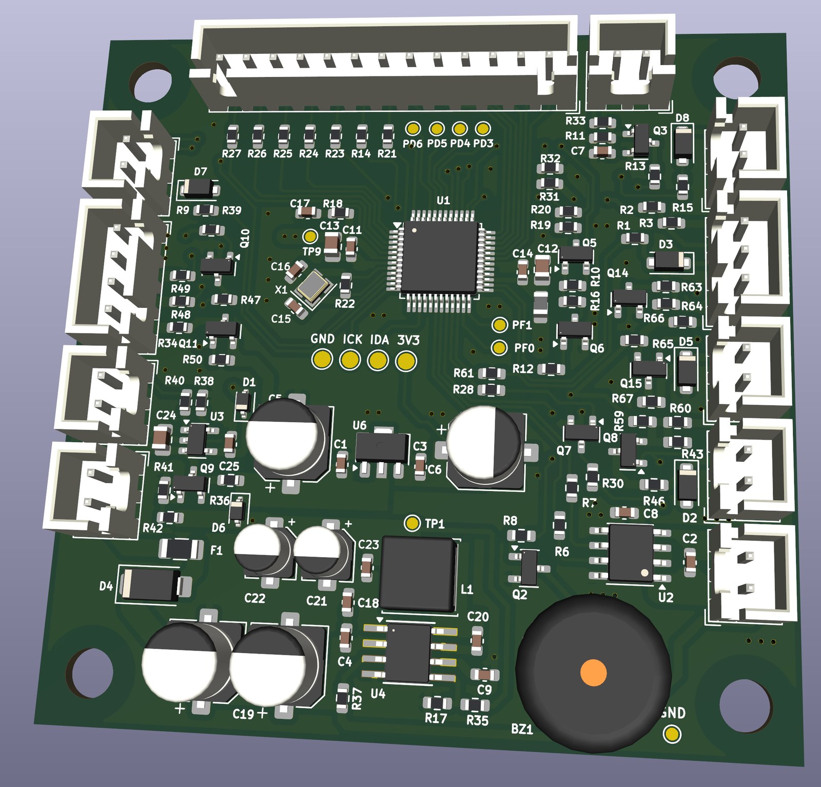KiCad 3D render of the Generic Low Power BPC